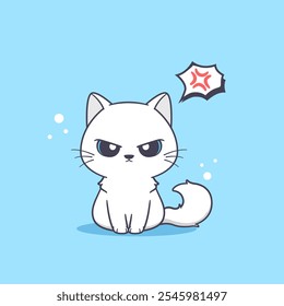 Adorable angry cat. vector illustrationn