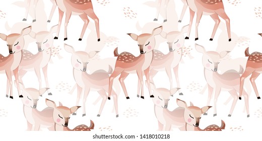 adorable animal illustration seamless pattern for kids project, fabric, scrapbooking, crafting, invitation and many more