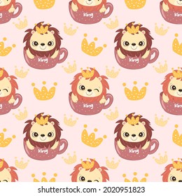 adorable animal illustration seamless pattern for kids project, fabric, scrapbooking, crafting, invitation and many more	
