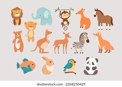 Adorable Animal Illustrations Set Collection