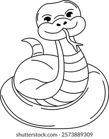 Adorable Animal Line Art Collection Snake