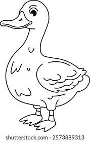 Adorable Animal Line Art Collection Duck