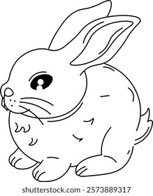 Adorable Animal Line Art Collection Rabbit