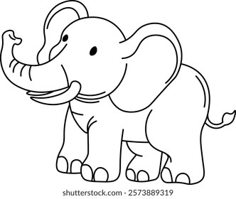 Adorable Animal Line Art Collection Elephant