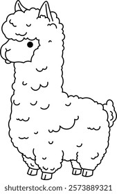 Adorable Animal Line Art Collection Alpaca