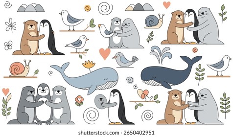 Adorable animals dancing together in a whimsical pixel art style celebrating friendship and joy