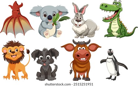 Adorable animals in a fun, colorful illustration