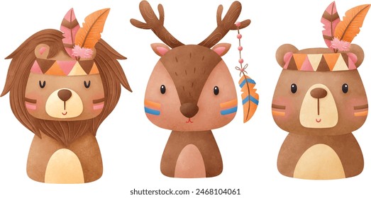 adorable animals illustration for personal project,background, invitation, wallpaper and many more