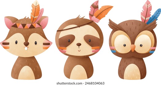 adorable animals illustration for personal project,background, invitation, wallpaper and many more