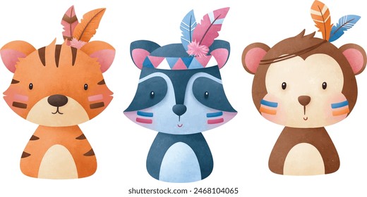 adorable animals illustration for personal project,background, invitation, wallpaper and many more