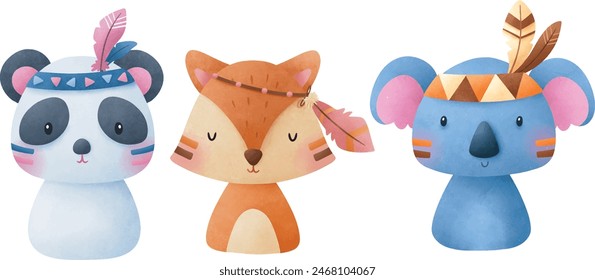 adorable animals illustration for personal project,background, invitation, wallpaper and many more