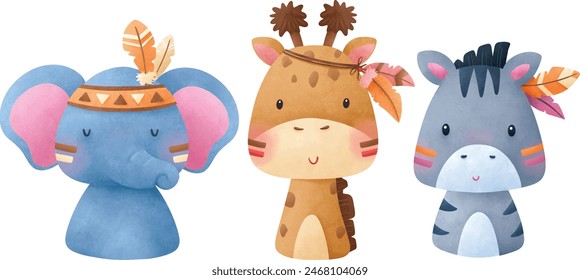 adorable animals illustration for personal project,background, invitation, wallpaper and many more