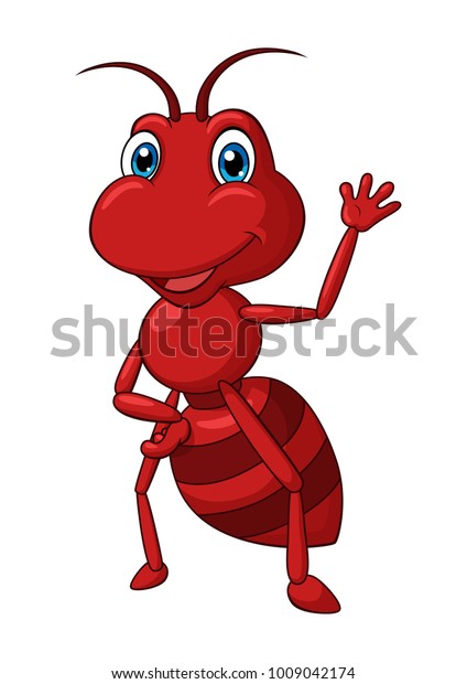 Adorable Ant Waving Hand Cartoon Vector Stock Vector (Royalty Free ...