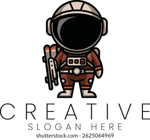 Adorable astronaut cartoon perfect for kids space theme character spaceman logo design cute