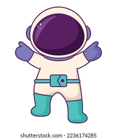 adorable astronaut illustration over white