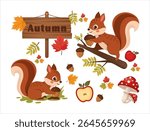 Adorable Autumn Squirrels and Forest Delights Collection