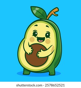 An adorable avocado character vector illustration