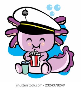 Adorable Axolotl: Sailor Cap Stylin' Sensation