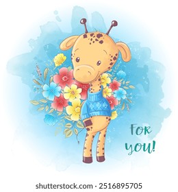 Adorable baby animal clip art character, featuring a cute, chubby design with big, expressive eyes. Perfect for children's illustrations, baby shower invitations, and playful designs.