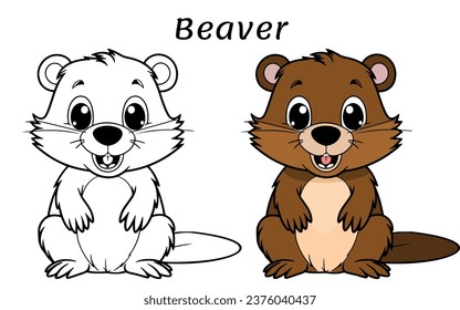 Adorable Baby Animals coloring book illustration hand drawn designs for kids