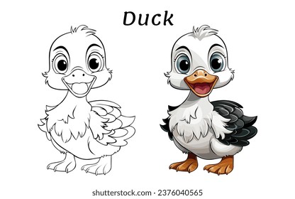 Adorable Baby Animals coloring book illustration hand drawn designs for kids