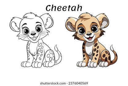 Adorable Baby Animals coloring book illustration hand drawn designs for kids