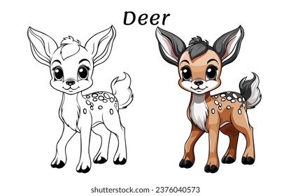 Adorable Baby Animals coloring book illustration hand drawn designs for kids