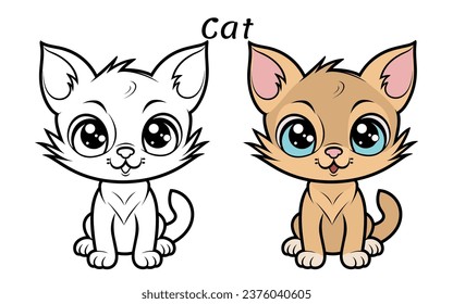 Adorable Baby Animals coloring book illustration hand drawn designs for kids