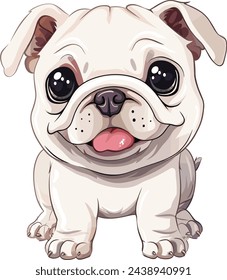 Adorable bebé Bulldog Pup ilustración