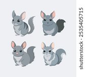 Adorable baby chinchilla vector illustration, perfect for digital products, prints, and designs. High-quality, scalable, and suitable for branding, merchandise, or creative projects.