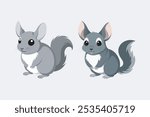 Adorable baby chinchilla vector illustration, perfect for digital products, prints, and designs. High-quality, scalable, and suitable for branding, merchandise, or creative projects.