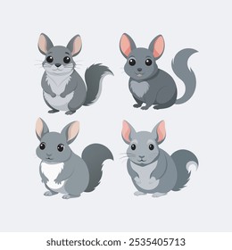 Adorable baby chinchilla vector illustration, perfect for digital products, prints, and designs. High-quality, scalable, and suitable for branding, merchandise, or creative projects.