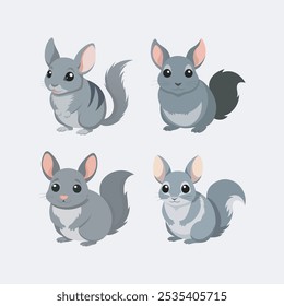 Adorable Ilustración vectorial de chinchilla bebé, perfecto para productos digitales, impresiones y diseños. De alta calidad, escalable y adecuado para proyectos de marca, Mercancía o creativos.