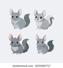 Adorable baby chinchilla vector illustration, perfect for digital products, prints, and designs. High-quality, scalable, and suitable for branding, merchandise, or creative projects.