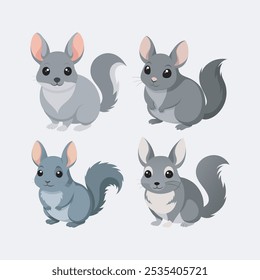 Adorable baby chinchilla vector illustration, perfect for digital products, prints, and designs. High-quality, scalable, and suitable for branding, merchandise, or creative projects.