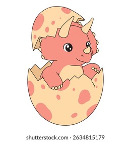 Adorable Baby Dinosaur Hatching from Cracked Egg