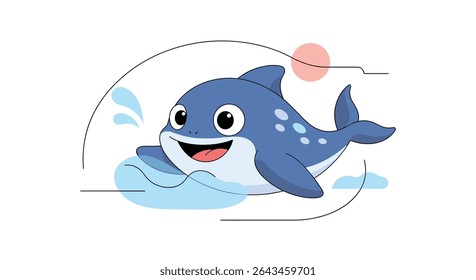 An Adorable Baby Dolphin Jumping Out of the Water in a Joyful Mood