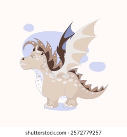 Adorable Baby Dragon Vector Illustration