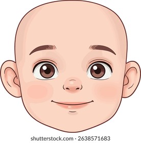 Adorable Baby Face Illustration Cute Cartoon Child Headshot