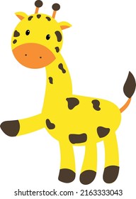 Adorable Baby Giraffe Vector Illustration