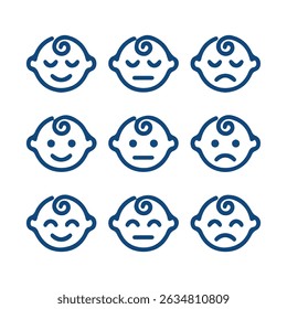 Adorable Baby Icon Design – Cute Infant Symbol for Parenting, Nursery, and Family Apps