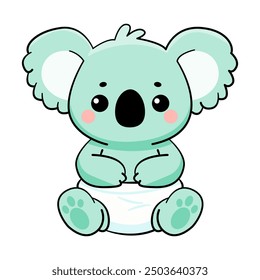 Adorable Baby Koala in Diaper