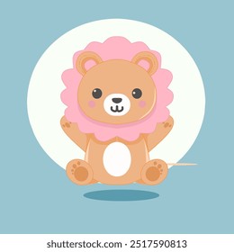 Adorable baby lion vector illustration with playful expressions, perfect for children’s books, toys, and educational materials. Vibrant colors and clean lines make it versatile for various designs