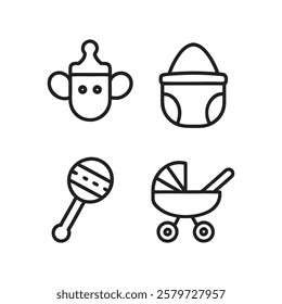 Adorable Baby and Newborn Essentials Icons