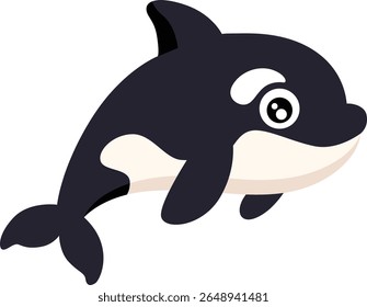 Adorable Baby Orca Calf Swimming Happily