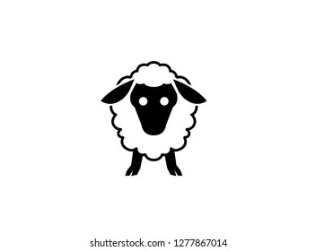 Adorable baby sheep head Logo