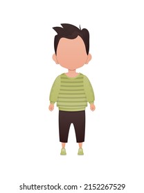 Adorable baby stands in full growth. Isolated. Cartoon style. Vector illustration