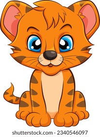 Adorable Baby Tiger Cartoon Character illustration