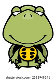 Adorable Baby turtle cartoon characters standing. Best for sticker, decoration, logo, and mascot with underwater life themes for kids