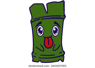 Adorable Bamboo Characters Taunting With Tongue Sticking Out

